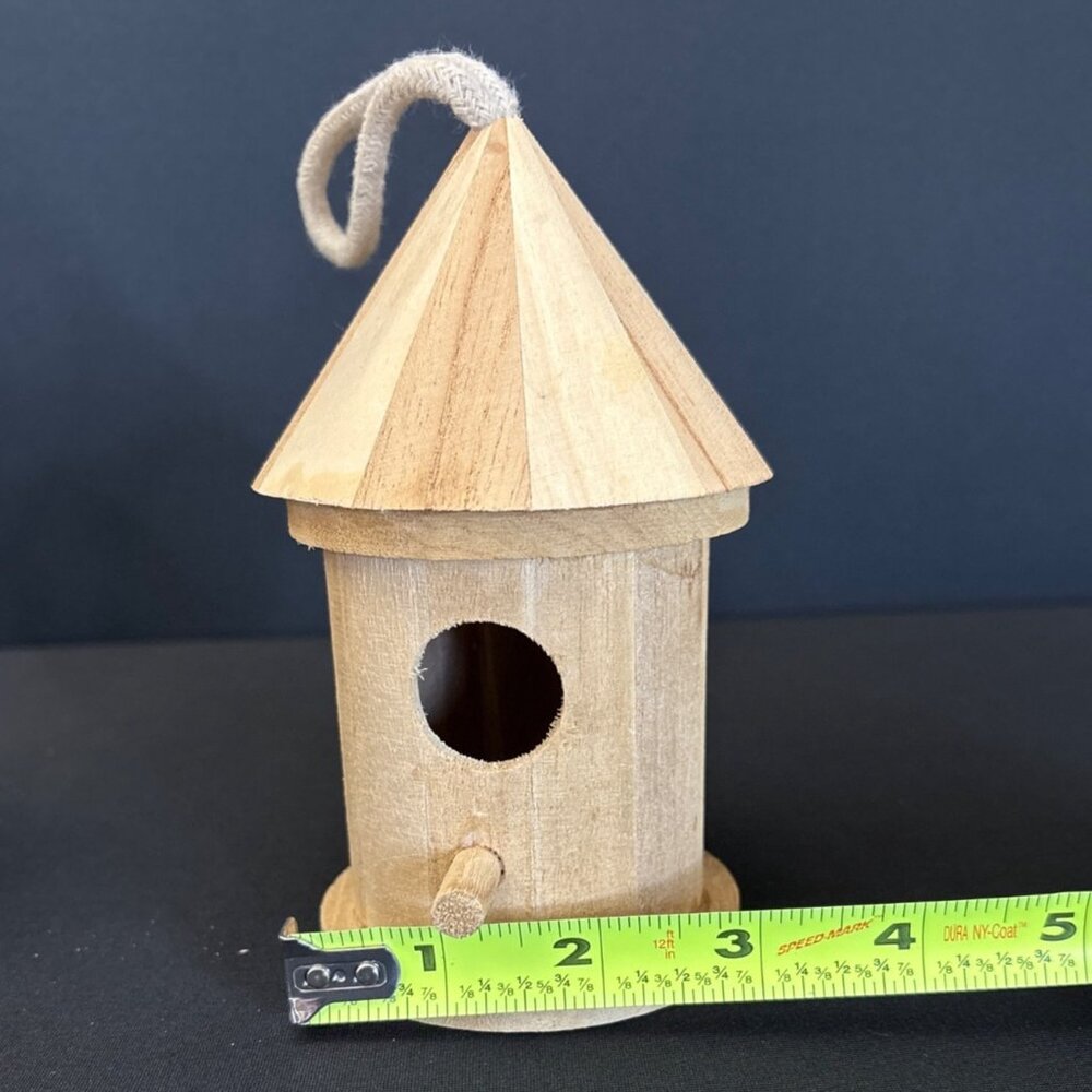 Birdhouse Ornaments Bird House Mini Wooden Hanging Wood Crafts Home Decor Gazebo - Picture 12 of 13